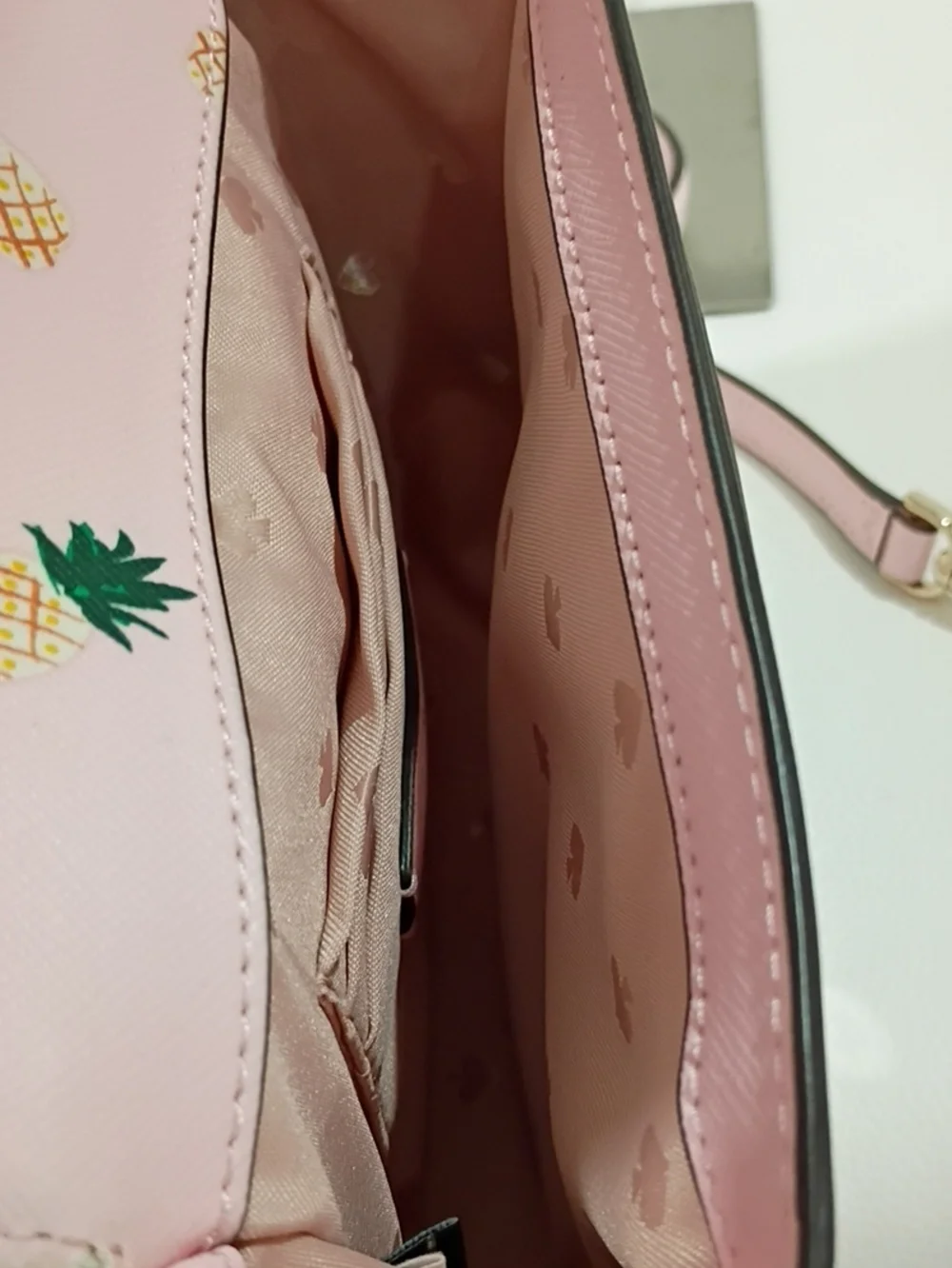 kate spade Pink Pineapple Print Top-Handle/Crossbody Satchel